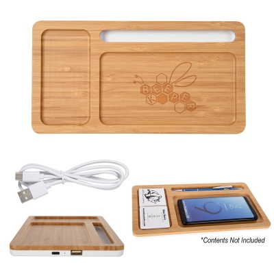 Laser Engraved Bamboo Wireless Charging Pad